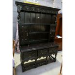 Edwardian barley twist oak dresser.