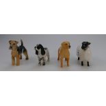 A collection of Beswick animals to include a Labrador 1956, Lakeland Terrier 2448,