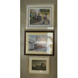 3 framed prints of steam engines to include one limited edition signed item (3)