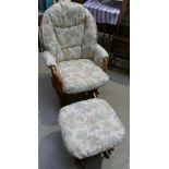 Dutailier nursing rocking chair and rocking footstool (2)