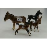 Beswick Donkey Foal 2110, Donkey 2267,