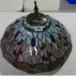 Tiffany style jeweled table lamp with dragon fly decoration (width 40cm)