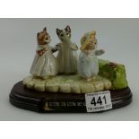 Beswick Beatrix Potter Tableau figure Mittens Tom Kitten and Moppet Limited edition with wood base,