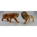 Beswick Lion 2089 and Leopard 1062 (2)