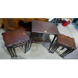 2 matching shaped nest of 3 tables and a storage table (3)