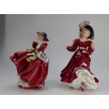 Royal Doulton Lady figures Top o the Hill HN1834,