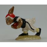 Royal Doulton Bunnykins figure Cincinnati college Touchdown DB98 black, white and red colourway,