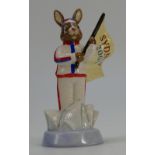 Royal Doulton Bunnykins Figure England Athlete DB216 limited edition for UKI Ceramics boxed with