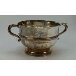 Silver two handled bowl,