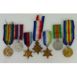 A group of first world war medals awarded to 12270 Pte H Eyre Notts & Derby Reg and other second