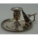 Silver candlestick holder,