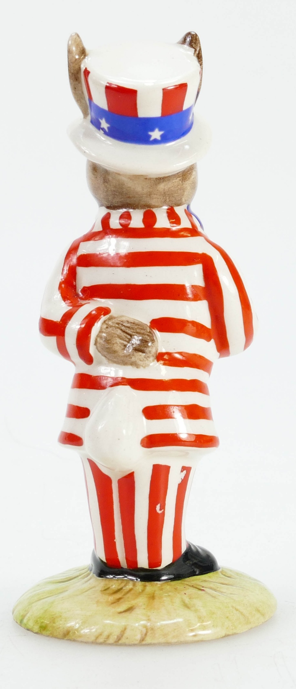 Royal Doulton Bunnykins Uncle Sam DB50 with unusual striped suit boxed. - Image 3 of 3