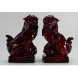 Royal Doulton Flambe archives figures Qing Hai Fu dogs limited edition boxed with cert.