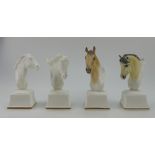 A collection of Royal Worcester bone china horses head busts to include Chronos, Lampon,