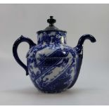 Royal Doulton Burslem Royales patent self pouring teapot decorated in a blue & white bird design