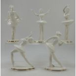 A collection of Royal Worcester bone china figures of girl ballet dancers to include Soubrette,