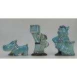 Beswick blue glazed comical vase of an Elephant holding up five tons 663,