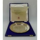 Annigoni Royal Silver jubillee plate, hallmarked for London in limited edition,