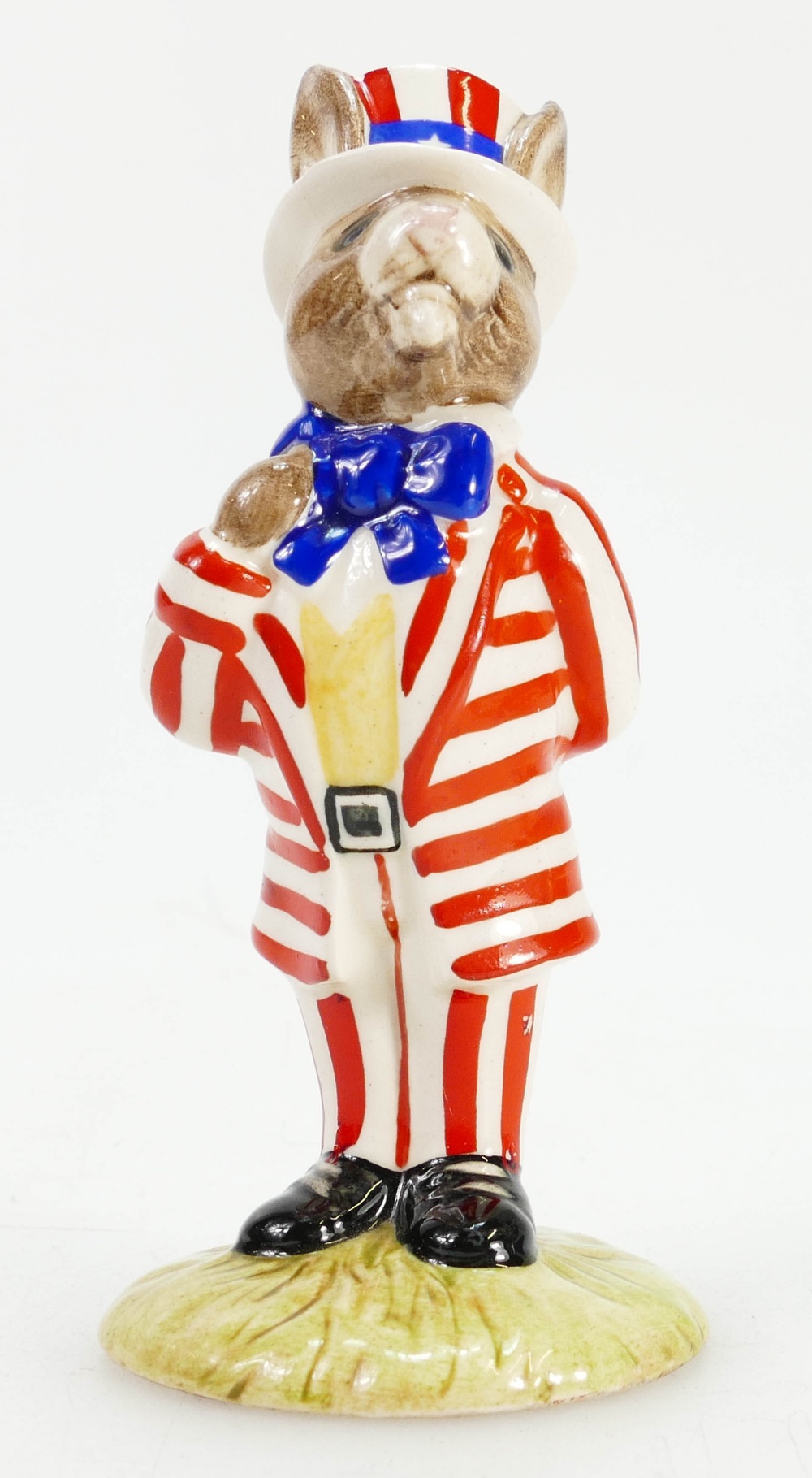 Royal Doulton Bunnykins Uncle Sam DB50 with unusual striped suit boxed.