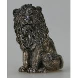 Silver 925 hall marked model of seated lion (80.