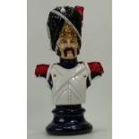 Michael Sutty military pottery bust of French Grenadier,