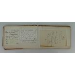 A leather autograph album signed with various signatures including Princess Louise Duchess of