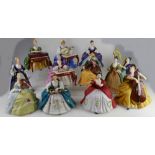 A complete collection of Royal Doulton musicians figures comprising Cello HN2331, Virginals HN2427,