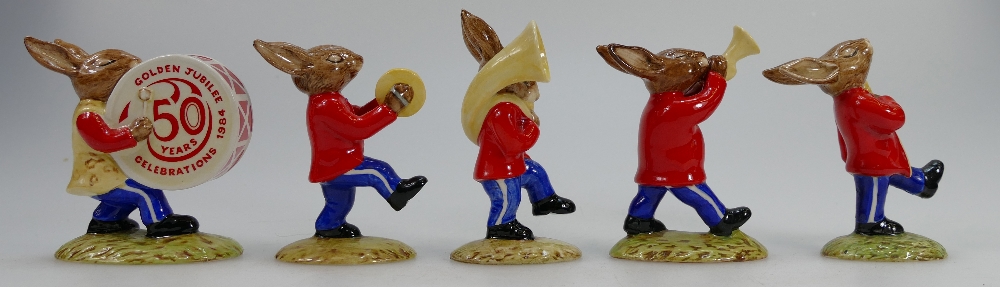 A collection of Royal Doulton Bunnykins figures to include Drummer DB26, Symbols DB25,