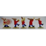 A collection of Royal Doulton Bunnykins figures to include Drummer DB26, Symbols DB25,