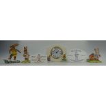 A collection of Royal Doulton Bunnykins items to include Aussie Surfer DB133, Strawberries DB177,