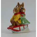 Royal Doulton Bunnykins Billy and Buntie Sleigh Ride DB81 USA Special Events Tour Colourway 1989