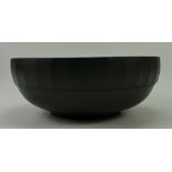 Wedgwood black basalt footed bowl designed and signed by Keith Murray,