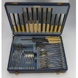 A Walker & Hall canteen of cutlery in original case