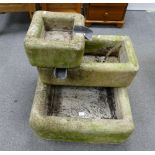 Garden stone three piece water fountain (3)