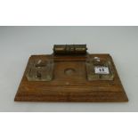 Oak and Brass Revolving Desk Calendar