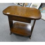 1930s Oak side table with single draw