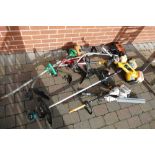 A collection of 6 petrol grass trimmer including Flymo and Ryobi (6)