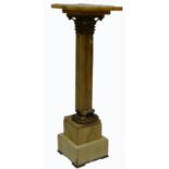 Victorian ormolu mounted marble pedestal column, height 115cm.