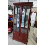 Quality reproduction mahogany 2 door display cabinet