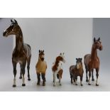 A collection of damaged Beswick horses t