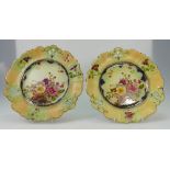 Pair Carltonware shaped ribbon plates gi