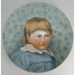 19th Century hand painted pottery plaque