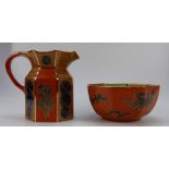 Masons water jug and octagonal bowl in t