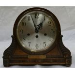 Edwardian oak cased mantle clock, case &