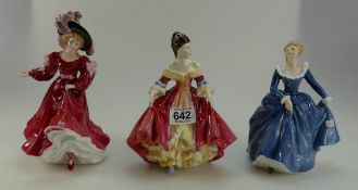 Royal Doulton lady figurines, Southern Bell HN2229, Boxed, Fragrance HN2334,