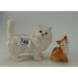 Beswick Persian Cat 1898 and Kitten 1436(2)