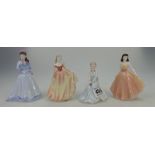 A collection of small Coalport lady figu