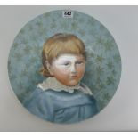 19th Century hand painted pottery plaque