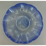 Nailsea style large glass dish signed G