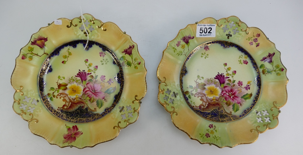 Pair Carltonware shaped ribbon plates gi